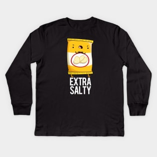 Extra Salty Funny Food Pun Kids Long Sleeve T-Shirt